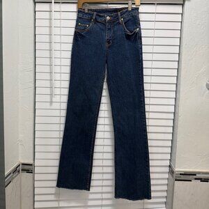 Lawman Women's Vintage Denim button & zip front straight leg jeans, size 3/4